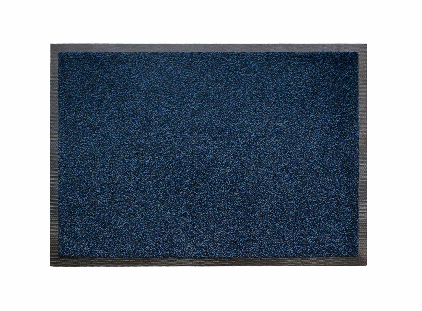 Ворсовый ковер на резиновой основе Iron-Horse black blue 60x85