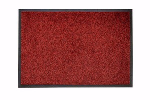 Ворсовый ковер на резиновой основе Iron-Horse black scarlet 85x150